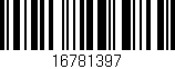 Código de barras (EAN, GTIN, SKU, ISBN): '16781397'