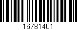 Código de barras (EAN, GTIN, SKU, ISBN): '16781401'