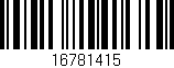 Código de barras (EAN, GTIN, SKU, ISBN): '16781415'