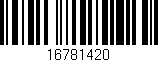 Código de barras (EAN, GTIN, SKU, ISBN): '16781420'