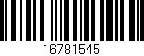 Código de barras (EAN, GTIN, SKU, ISBN): '16781545'