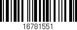 Código de barras (EAN, GTIN, SKU, ISBN): '16781551'