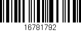 Código de barras (EAN, GTIN, SKU, ISBN): '16781792'
