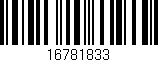 Código de barras (EAN, GTIN, SKU, ISBN): '16781833'