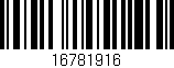 Código de barras (EAN, GTIN, SKU, ISBN): '16781916'