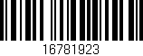 Código de barras (EAN, GTIN, SKU, ISBN): '16781923'