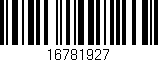Código de barras (EAN, GTIN, SKU, ISBN): '16781927'