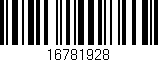 Código de barras (EAN, GTIN, SKU, ISBN): '16781928'