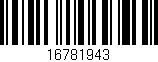 Código de barras (EAN, GTIN, SKU, ISBN): '16781943'