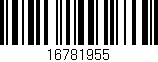 Código de barras (EAN, GTIN, SKU, ISBN): '16781955'