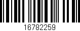 Código de barras (EAN, GTIN, SKU, ISBN): '16782259'