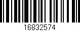 Código de barras (EAN, GTIN, SKU, ISBN): '16832574'