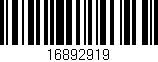 Código de barras (EAN, GTIN, SKU, ISBN): '16892919'