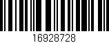 Código de barras (EAN, GTIN, SKU, ISBN): '16928728'