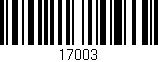 Código de barras (EAN, GTIN, SKU, ISBN): '17003'