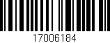 Código de barras (EAN, GTIN, SKU, ISBN): '17006184'