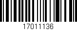 Código de barras (EAN, GTIN, SKU, ISBN): '17011136'