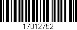 Código de barras (EAN, GTIN, SKU, ISBN): '17012752'