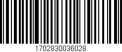 Código de barras (EAN, GTIN, SKU, ISBN): '1702830036028'