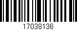 Código de barras (EAN, GTIN, SKU, ISBN): '17038136'