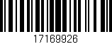 Código de barras (EAN, GTIN, SKU, ISBN): '17169926'