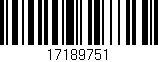Código de barras (EAN, GTIN, SKU, ISBN): '17189751'