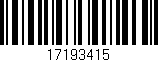 Código de barras (EAN, GTIN, SKU, ISBN): '17193415'