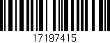 Código de barras (EAN, GTIN, SKU, ISBN): '17197415'