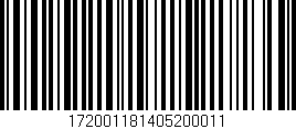 Código de barras (EAN, GTIN, SKU, ISBN): '172001181405200011'