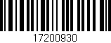 Código de barras (EAN, GTIN, SKU, ISBN): '17200930'