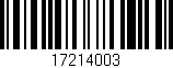 Código de barras (EAN, GTIN, SKU, ISBN): '17214003'
