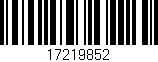 Código de barras (EAN, GTIN, SKU, ISBN): '17219852'
