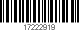 Código de barras (EAN, GTIN, SKU, ISBN): '17222919'