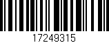 Código de barras (EAN, GTIN, SKU, ISBN): '17249315'