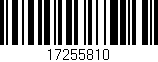 Código de barras (EAN, GTIN, SKU, ISBN): '17255810'