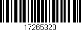 Código de barras (EAN, GTIN, SKU, ISBN): '17265320'