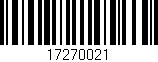 Código de barras (EAN, GTIN, SKU, ISBN): '17270021'