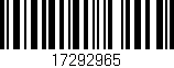 Código de barras (EAN, GTIN, SKU, ISBN): '17292965'