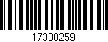 Código de barras (EAN, GTIN, SKU, ISBN): '17300259'