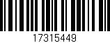 Código de barras (EAN, GTIN, SKU, ISBN): '17315449'