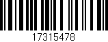 Código de barras (EAN, GTIN, SKU, ISBN): '17315478'