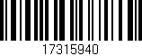 Código de barras (EAN, GTIN, SKU, ISBN): '17315940'