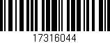 Código de barras (EAN, GTIN, SKU, ISBN): '17316044'