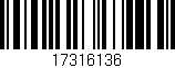 Código de barras (EAN, GTIN, SKU, ISBN): '17316136'