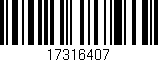Código de barras (EAN, GTIN, SKU, ISBN): '17316407'