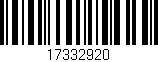 Código de barras (EAN, GTIN, SKU, ISBN): '17332920'