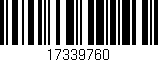 Código de barras (EAN, GTIN, SKU, ISBN): '17339760'