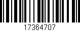 Código de barras (EAN, GTIN, SKU, ISBN): '17364707'