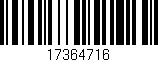 Código de barras (EAN, GTIN, SKU, ISBN): '17364716'