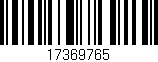 Código de barras (EAN, GTIN, SKU, ISBN): '17369765'